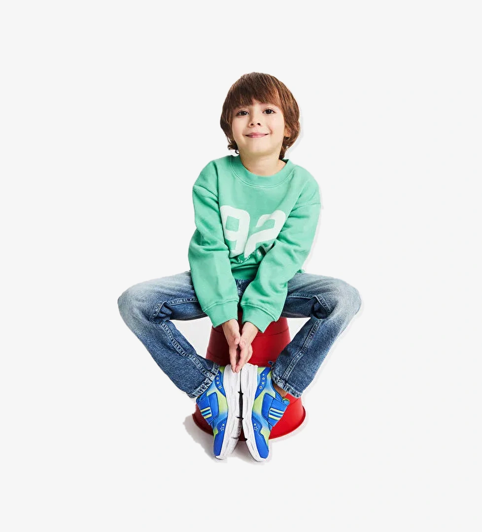 Kita II Işıklı Erkek Okul Öncesi Saks Mavi Spor Ayakkabı - Görsel 1