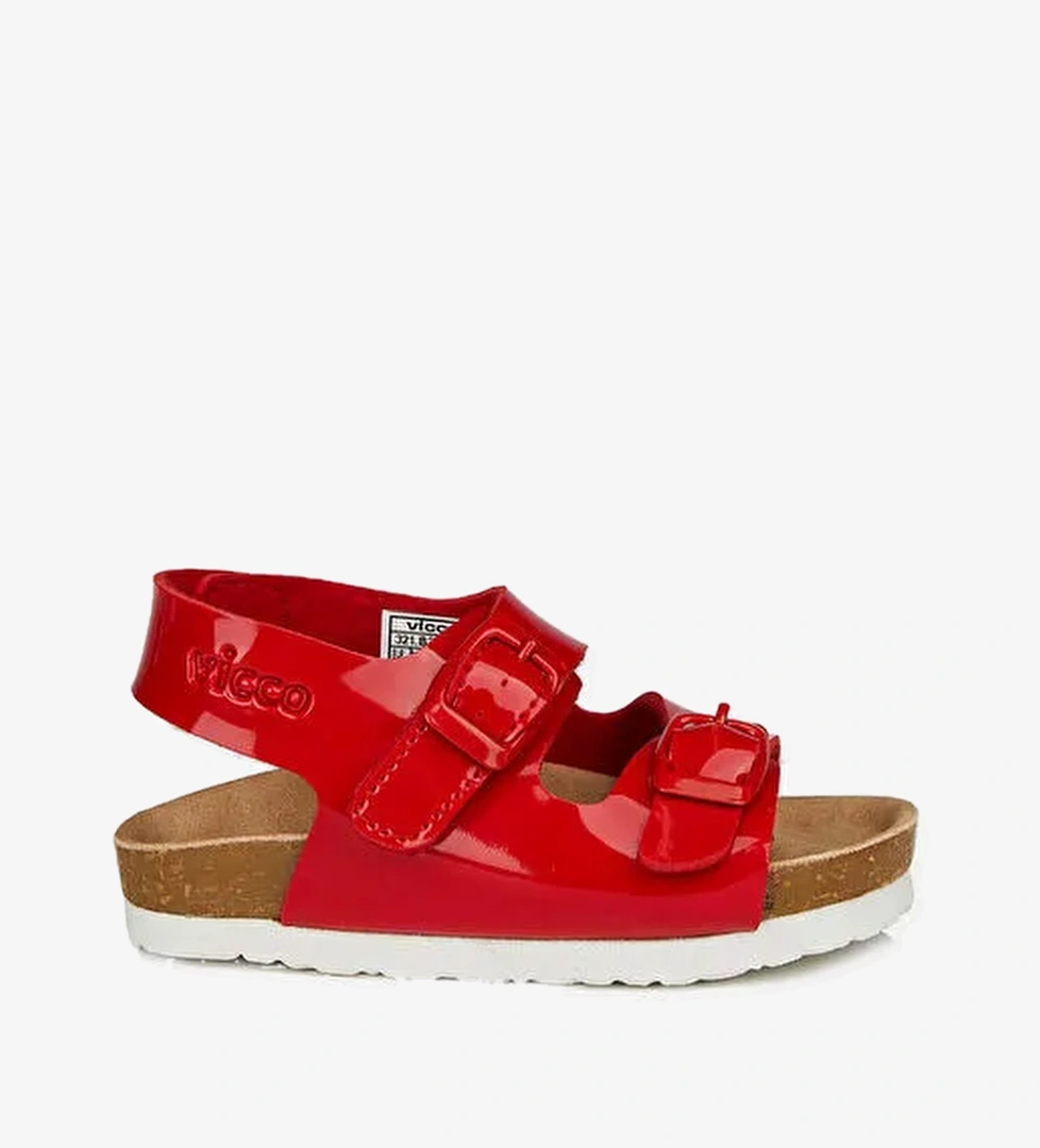 Last Metalik Kız Bebek Kırmızı Sandalet - Görsel 1