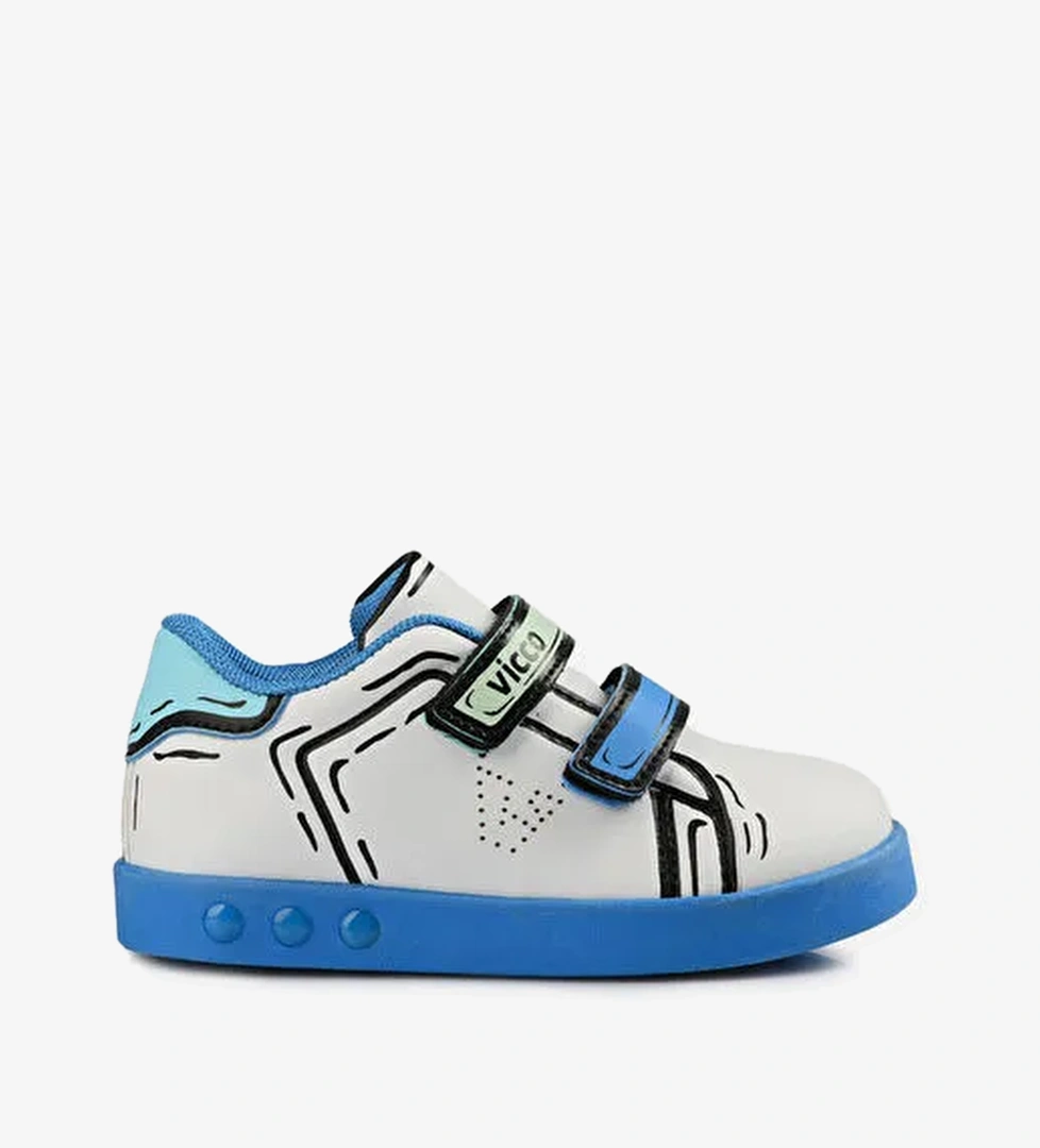 Vicco Picasso Işıklı Erkek Bebek Beyaz/Saks Mavi Sneaker model görseli