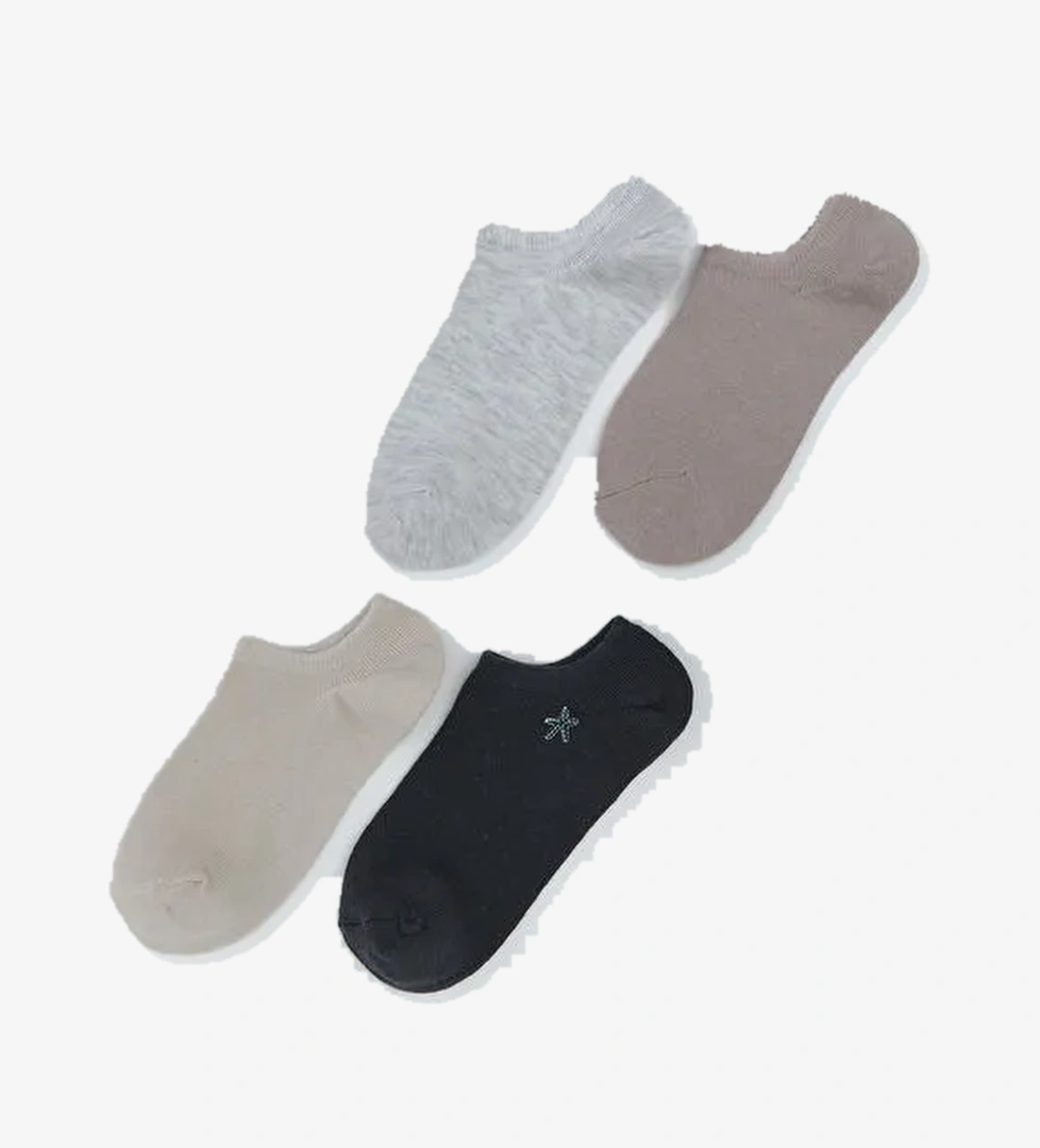Kadın Düz Sneaker Çorap 5'li - Görsel 1