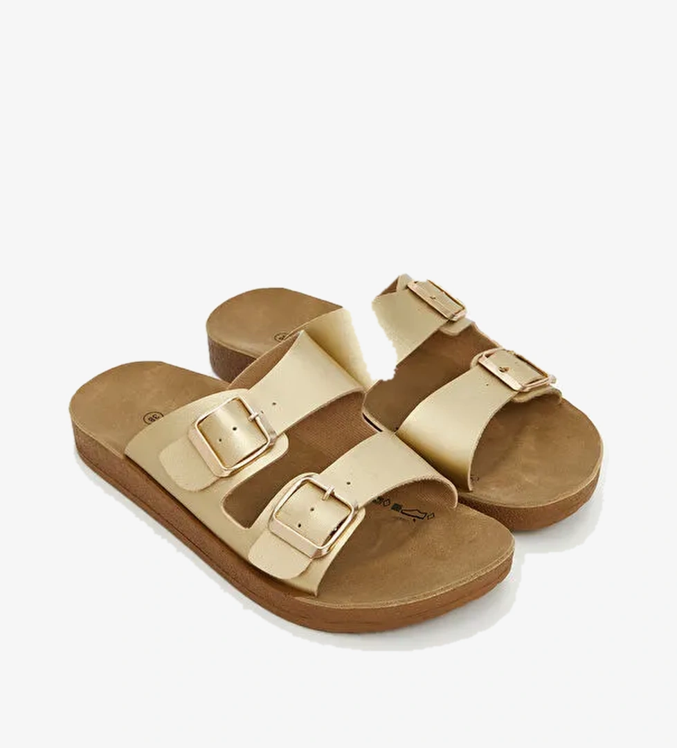 Lcw Steps Kahverengi Lcw Steps Çift Bantlı Kadın Terlik