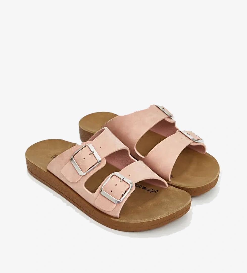 Lcw Steps Kahverengi Lcw Steps Çift Bantlı Kadın Terlik