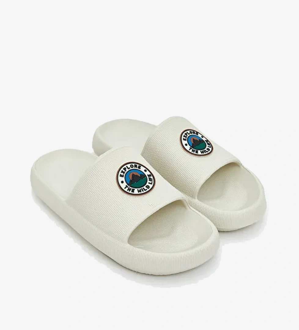 Tek Bantlı Baskılı Erkek Terlik - Görsel 1