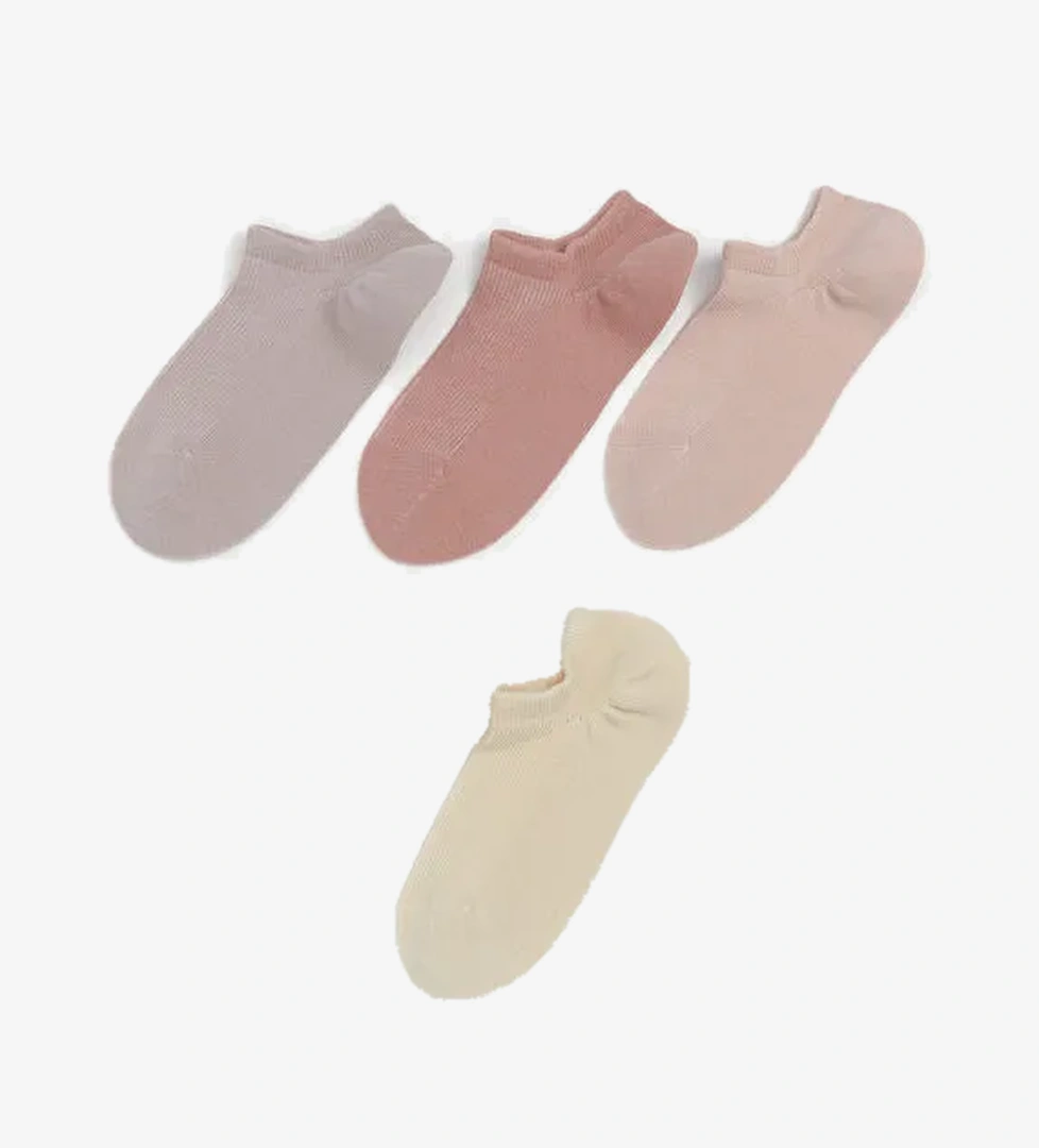 Kadın Düz Sneaker Çorap 5'li - Görsel 1