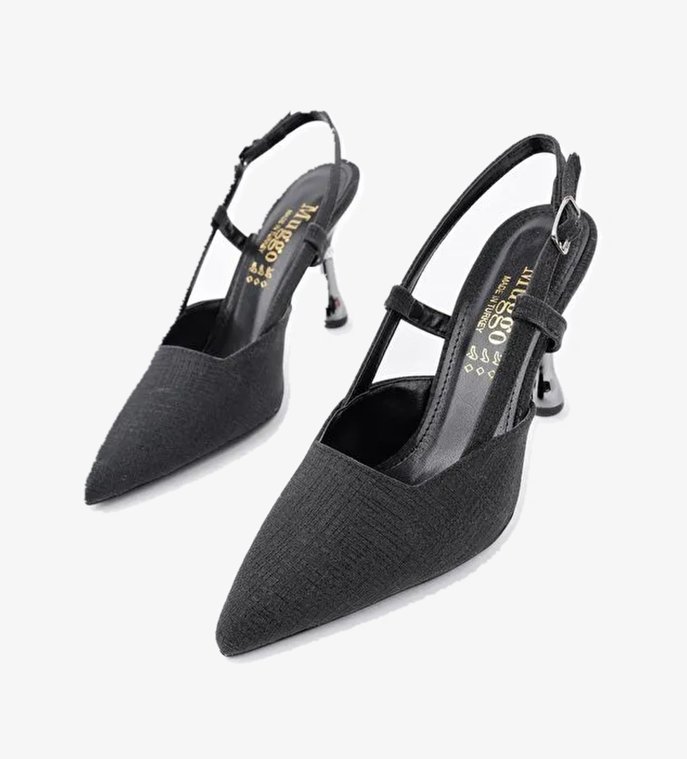 JESİ Sivri Burun Arkası Açık Günlük Klasik Kadın Topuklu Ayakkabı - Görsel 1