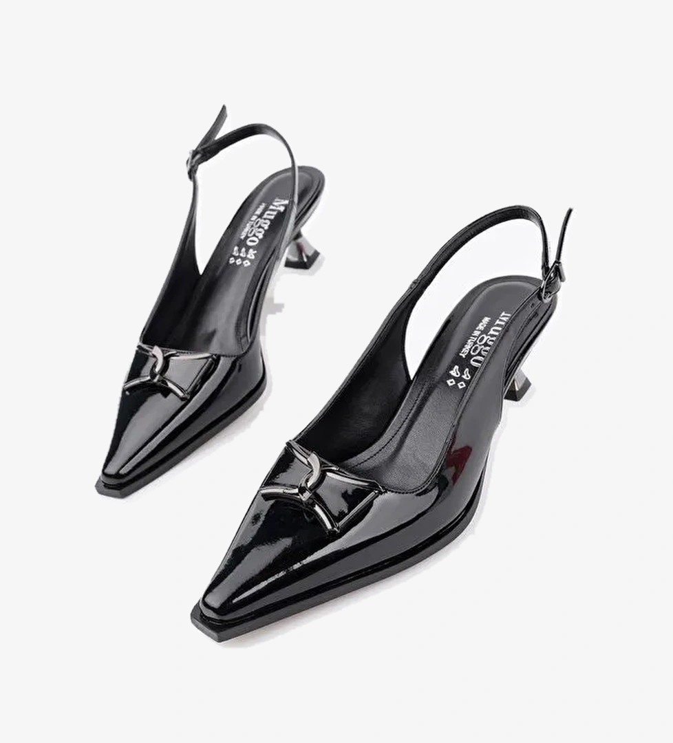 FOREST Arkası Açık Toka Detaylı Günlük Klasik Topuklu Kadın Stiletto Ayakkabı