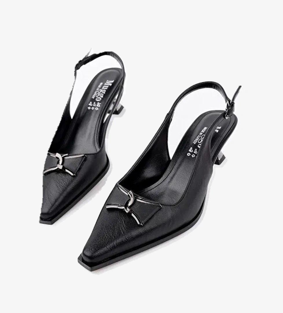 FOREST Arkası Açık Toka Detaylı Günlük Klasik Topuklu Kadın Stiletto Ayakkabı