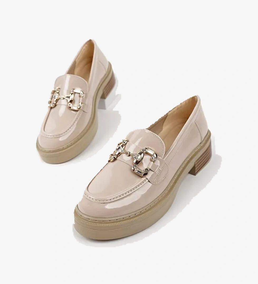 CARMENTA Kadın Loafer Kalın Taban Tokalı Günlük Casual Makosen Ayakkabı - Görsel 1