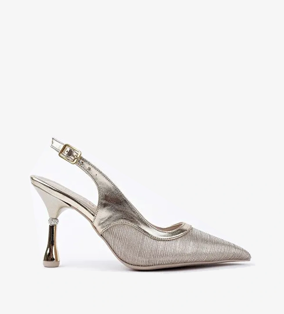 ARYNA Sivri Burun Arkası Açık Günlük Klasik Kadın Topuklu Ayakkabı - Görsel 1