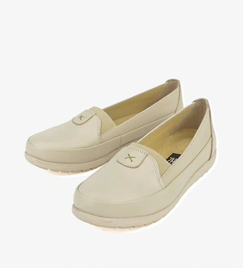 Kadın Hakiki Deri Günlük Ayakkabı 1411022Z7341 Bej - Görsel 1