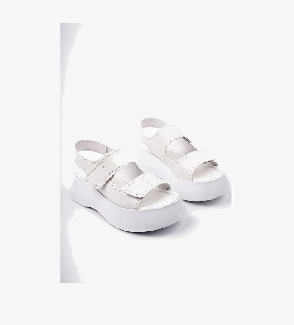 NANSHE Kalın Taban Çift Bantlı Cırtlı Günlük Kadın Sandalet