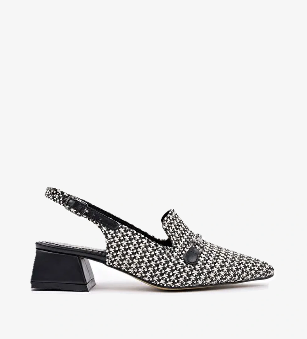 HERJEE Sivri Burun Arkası Açık Hasır Kadın Günlük Kısa Topuklu Ayakkabı