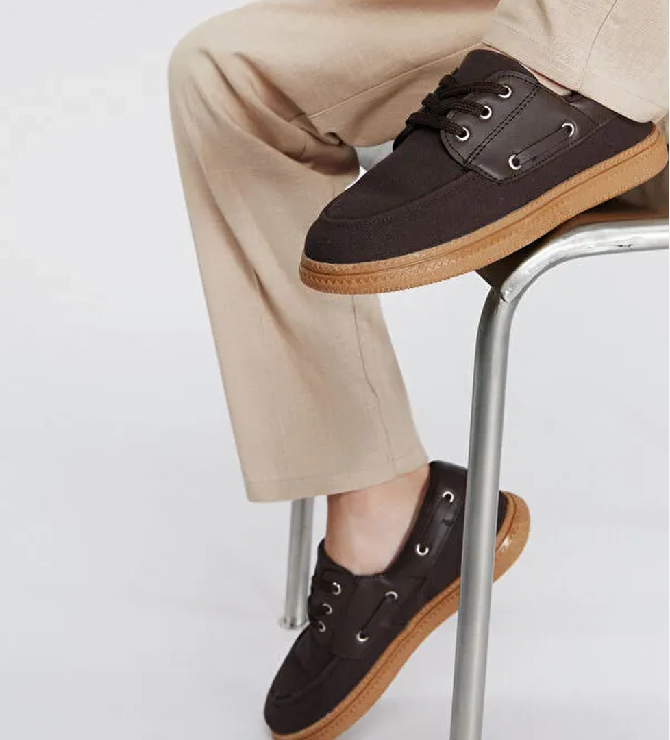 Lcw Steps Bej Lcw Steps Bağcıklı Erkek Çocuk Klasik Ayakkabı