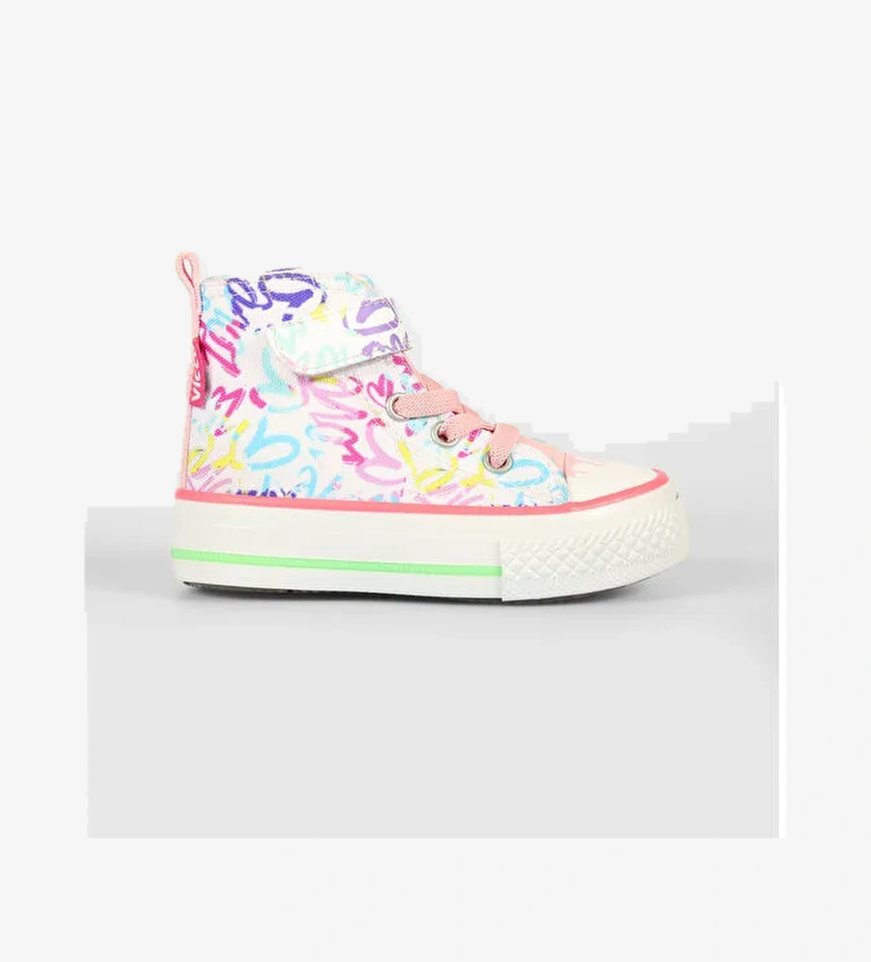 Vicco Ada Desenli Kız Bebek Beyaz/Pembe Sneaker model görseli
