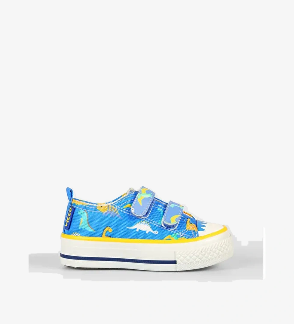 Done Desenli Erkek Bebek Saks Mavi Sneaker - Görsel 1