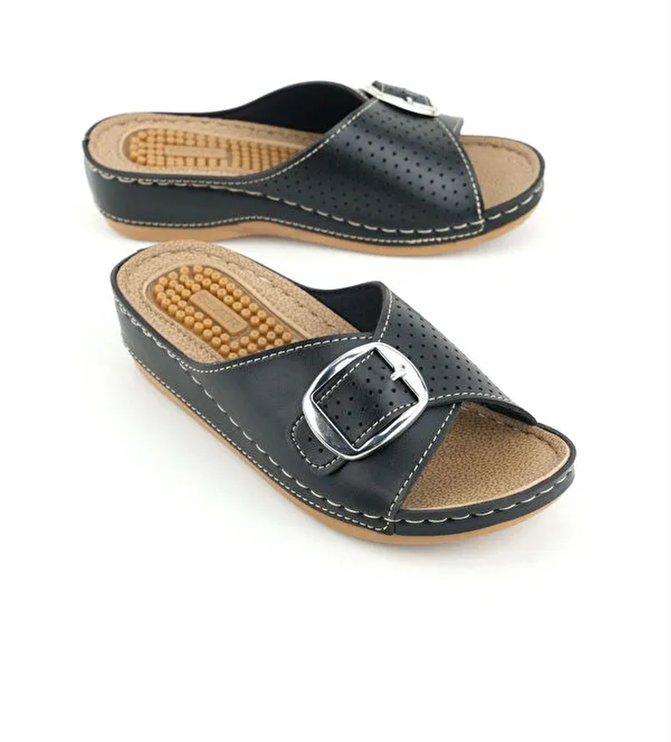 Gezer Kadın Yazlık Masaj Taban Tek Toka Ayarlanabilir Yüksek Topuk Günlük Terlik model görseli