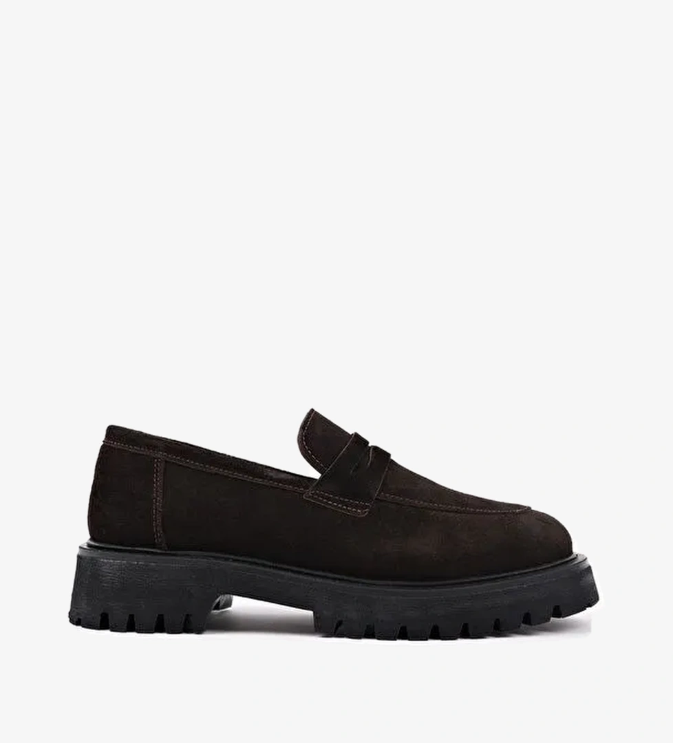 PARADİSE Hakiki Deri Kalın Taban Günlük Casual Makosen Kadın Loafer Ayakkabı