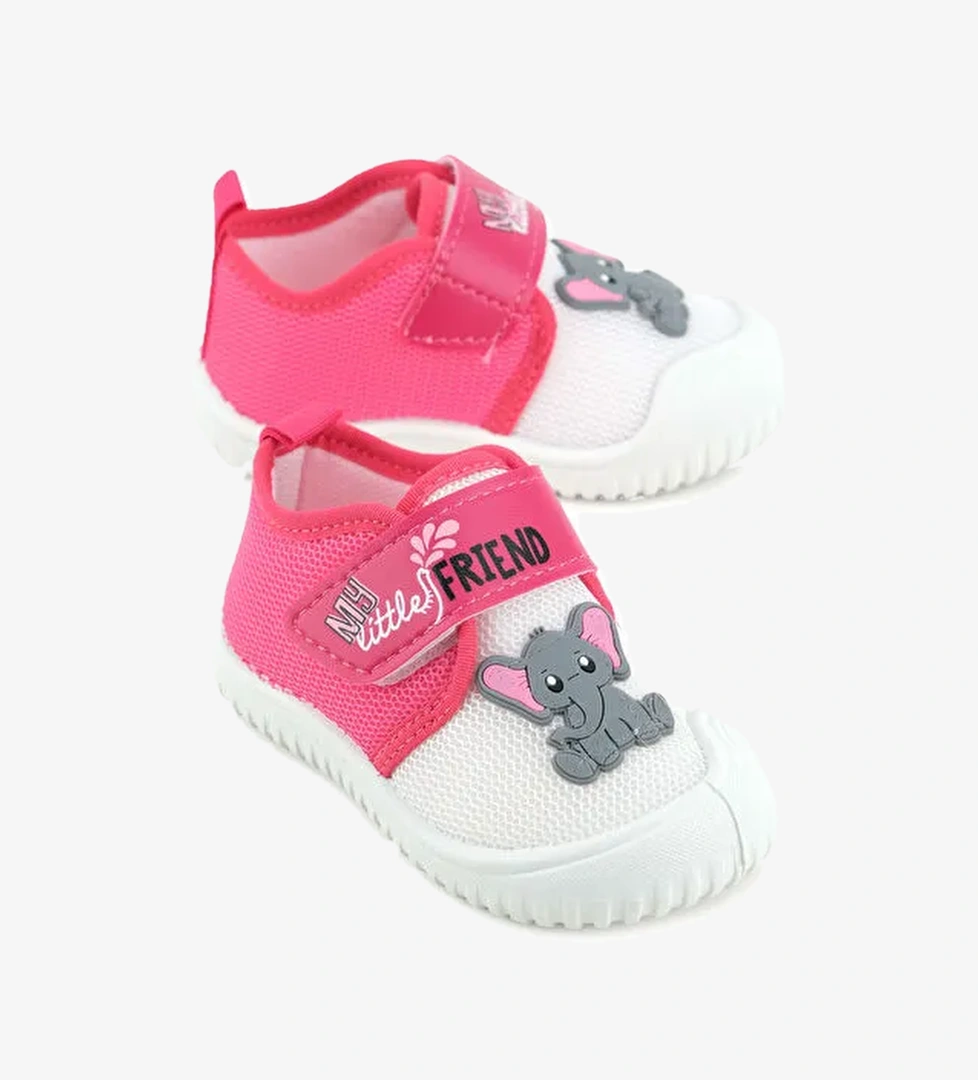 Kız Bebek Yazlık Keten Tek Cırt Cırtlı Ayarlanabilir Rahat Taban Ev Kreş Günlük Ayakkabı - Görsel 1