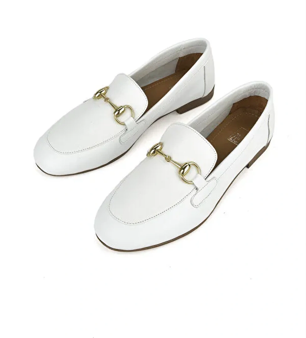 Hakiki Deri Kadın Ayakkabı 1511044Z201 Beyaz