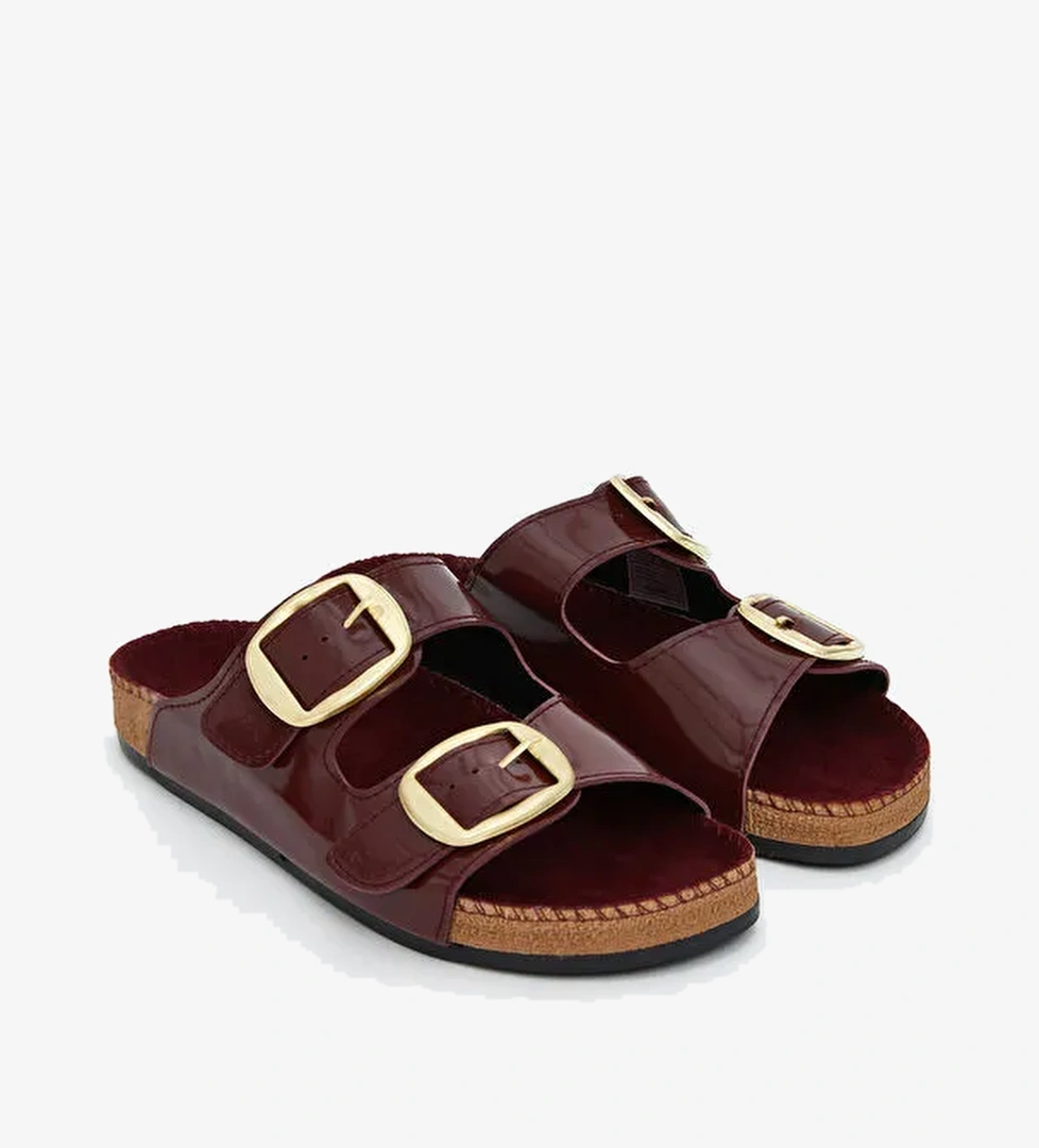 Deri Görünümlü Kadın Terlik - Görsel 1