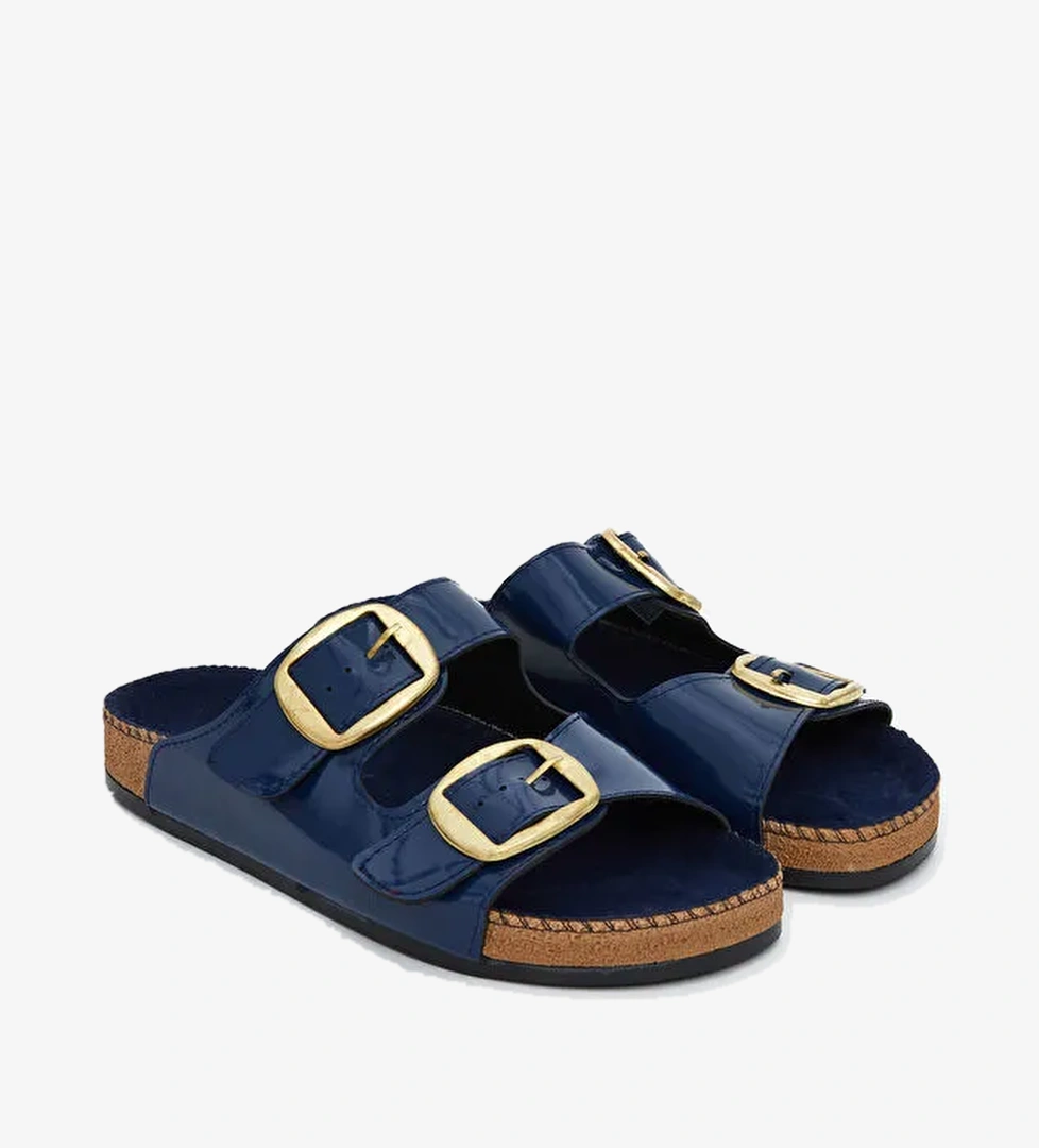 Deri Görünümlü Kadın Terlik - Görsel 1