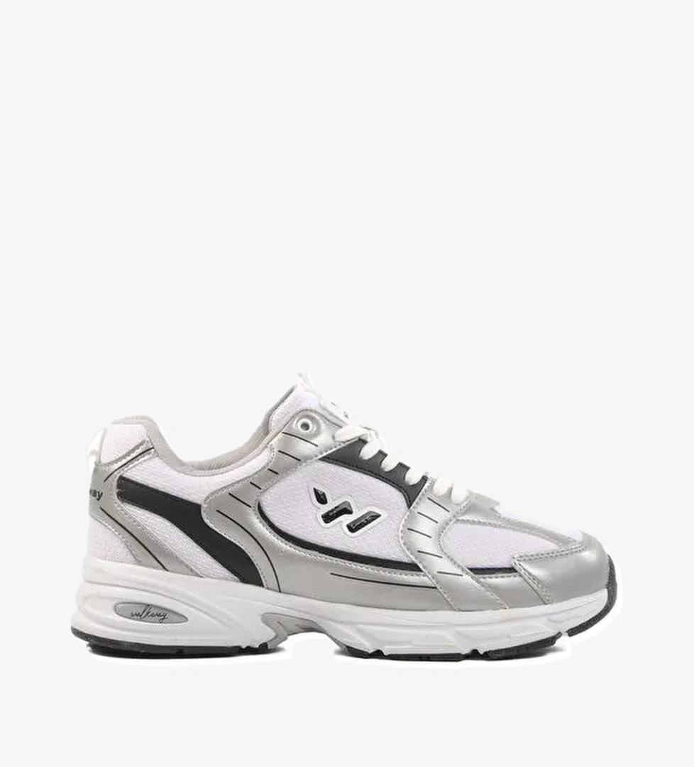 Beyaz Siyah Fileli Erkek Spor Ayakkabı Run M - Görsel 1