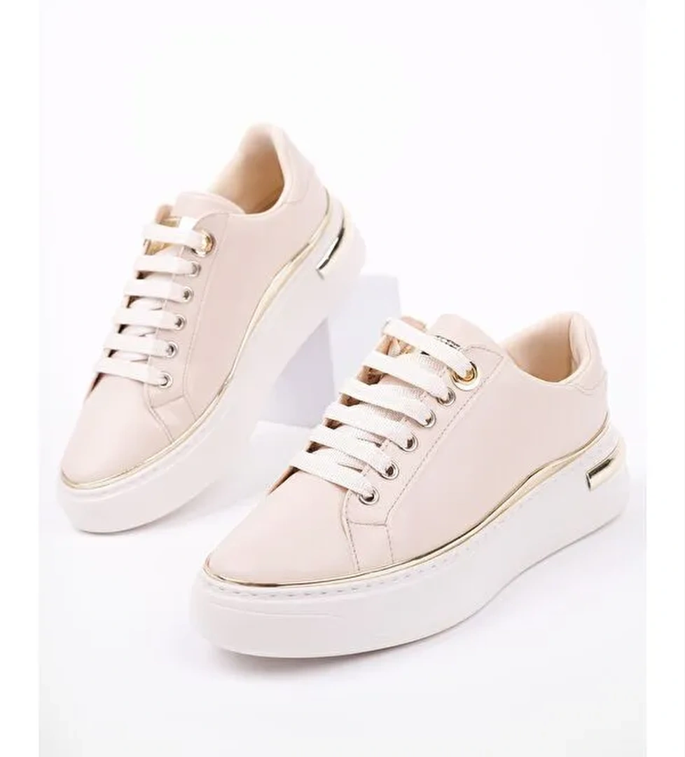 SVETLANA İnce Şerit Detaylı Bağcıklı Günlük Kadın Sneaker Spor Ayakkabı - Görsel 1