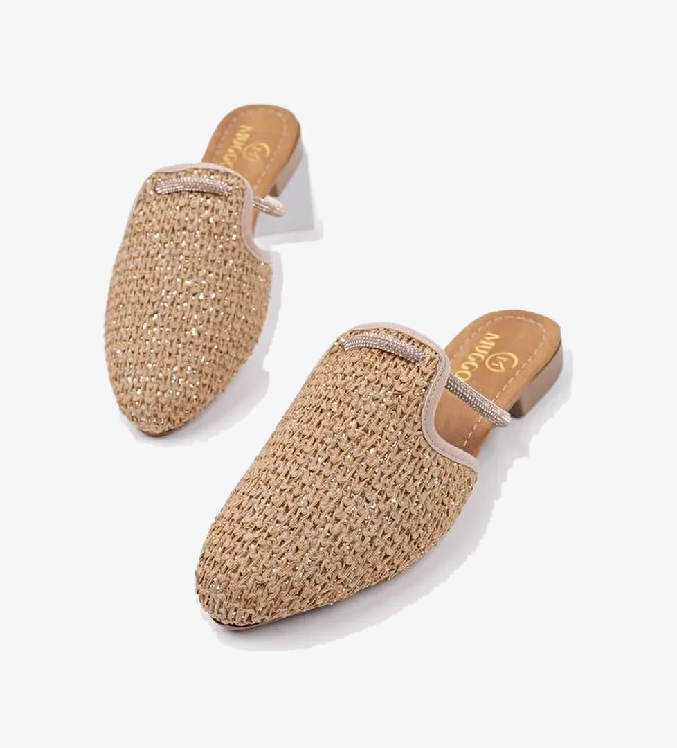 ZİNTA Önü Kapalı Kadın Günlük Hasır Terlik - Görsel 1