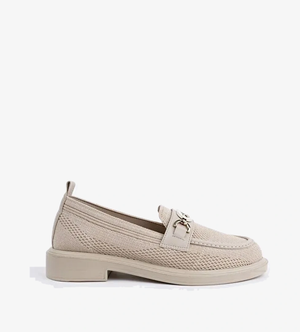 SAKURA Metal Tokalı Triko Kadın Loafer Günlük Makosen Ayakkabı