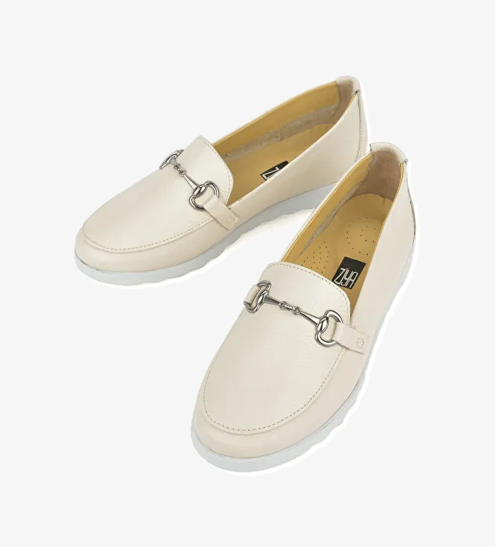 Kadın Hakiki Deri Günlük Ayakkabı 1411022Z2072 Bej - Görsel 1