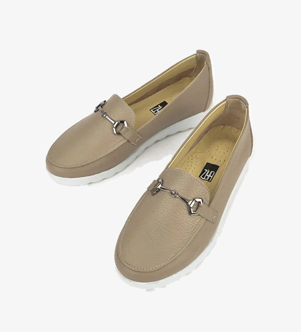 Kadın Hakiki Deri Günlük Ayakkabı 1411022Z2072 Vizon