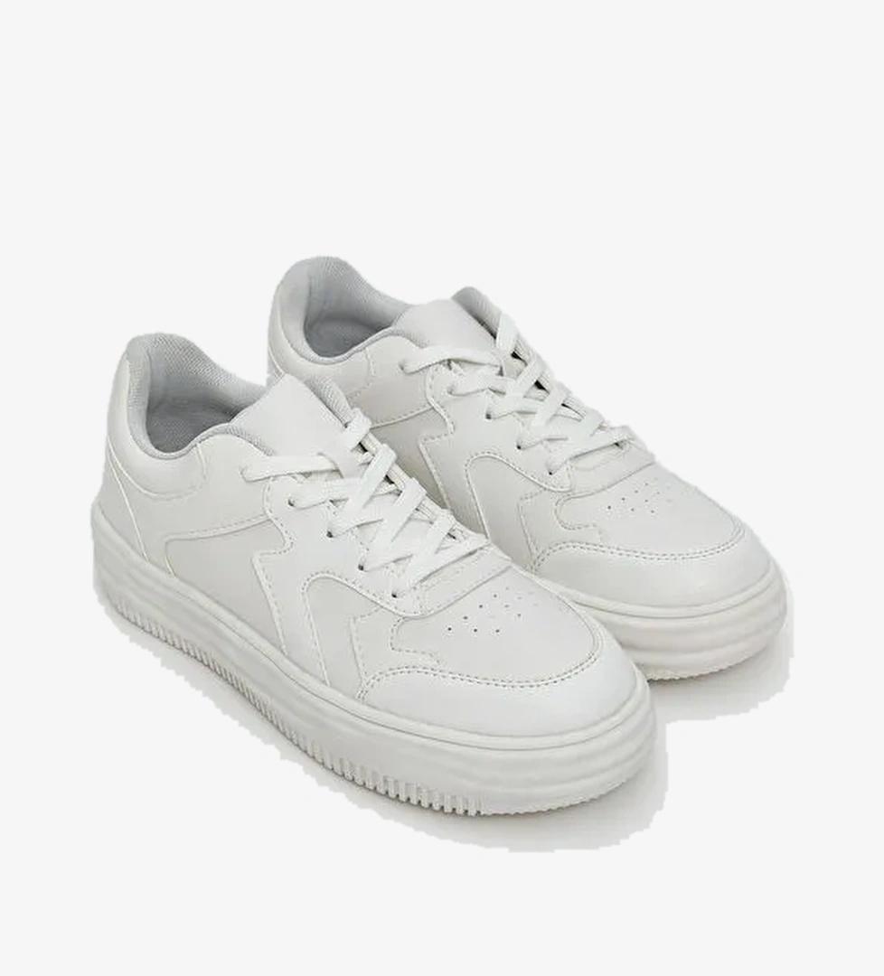 Deri Görünümlü Kadın Spor Ayakkabı