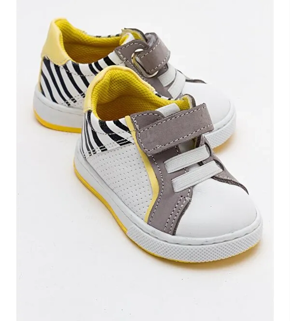 Erkek Çocuk Beyaz Hakiki Deri Günlük Ayakkabı