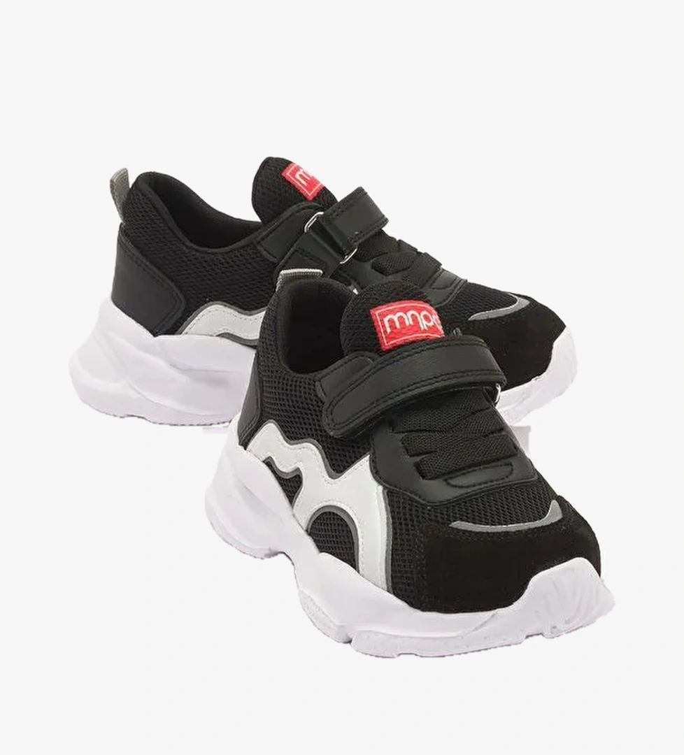 Erkek Çocuk Siyah Hakiki Deri Günlük Spor Ayakkabı - Görsel 1