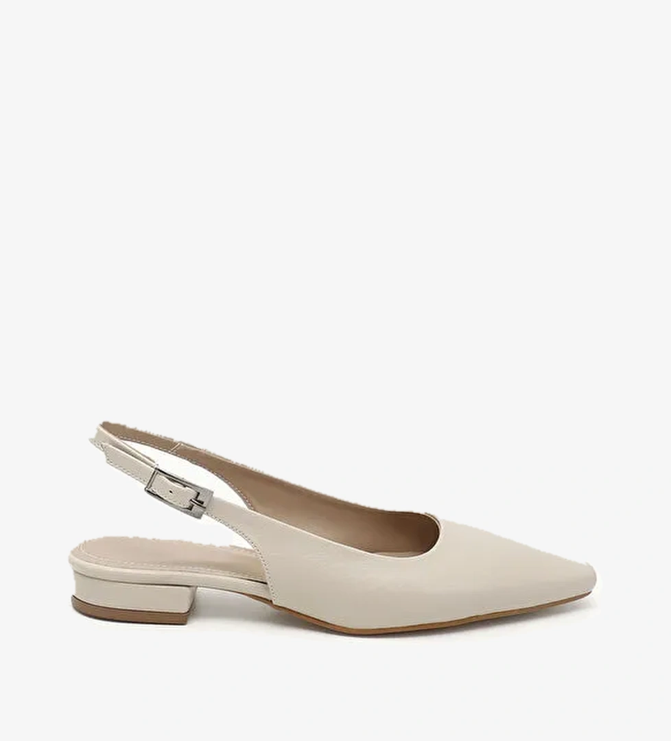 Kadın TEN Küt Burunlu Arkası Açık Ayakkabı - Görsel 1