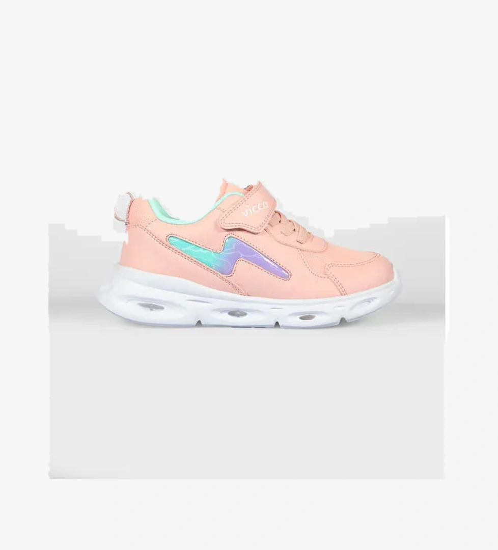 Fash Işıklı Kız Okul Öncesi Pudra Spor Ayakkabı - Görsel 1