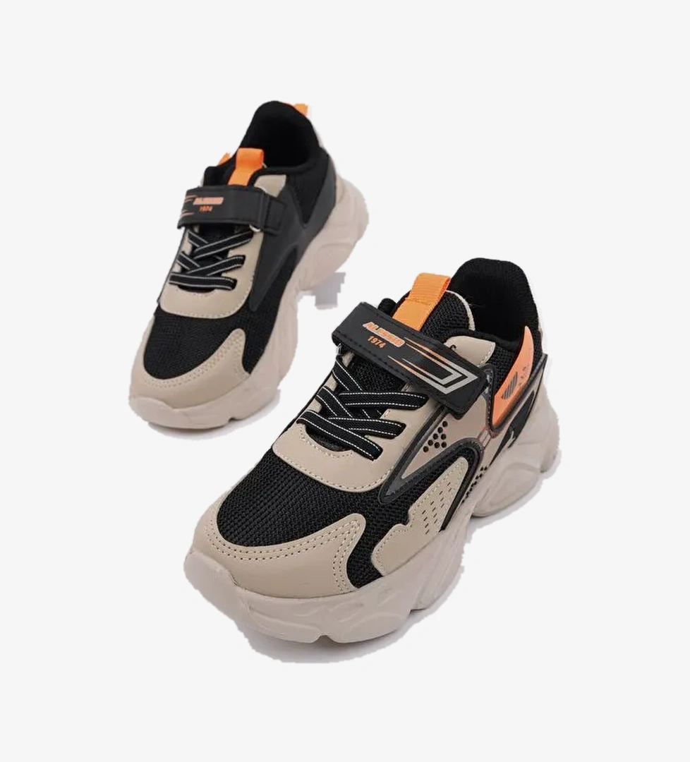 PANTER Kalın Taban Cırtlı ve Bağcıklı Unisex Çocuk Sneaker Spor Ayakkabı