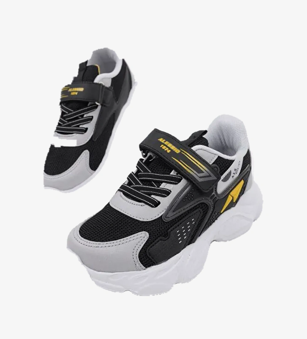 PANTER Kalın Taban Cırtlı ve Bağcıklı Unisex Çocuk Sneaker Spor Ayakkabı