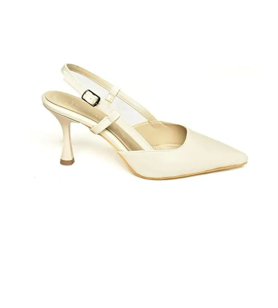 U4804411 Bej Kadın Topuklu Ayakkabı - Görsel 1