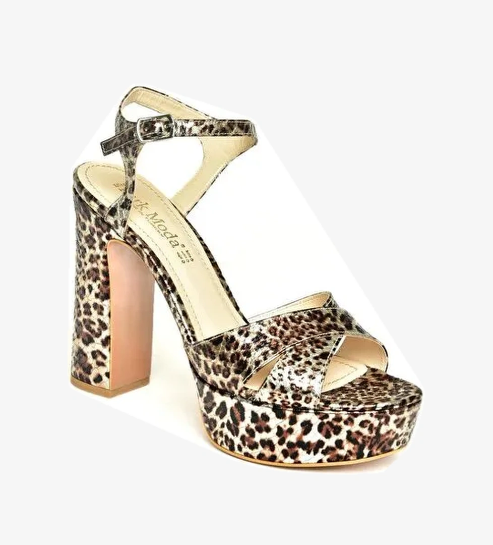 U8203026 Taba Kadın Topuklu Ayakkabı - Görsel 1