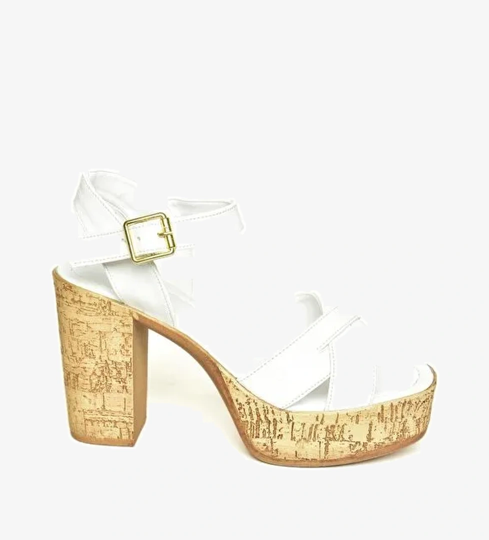 U9962515 Beyaz Kadın Topuklu Ayakkabı