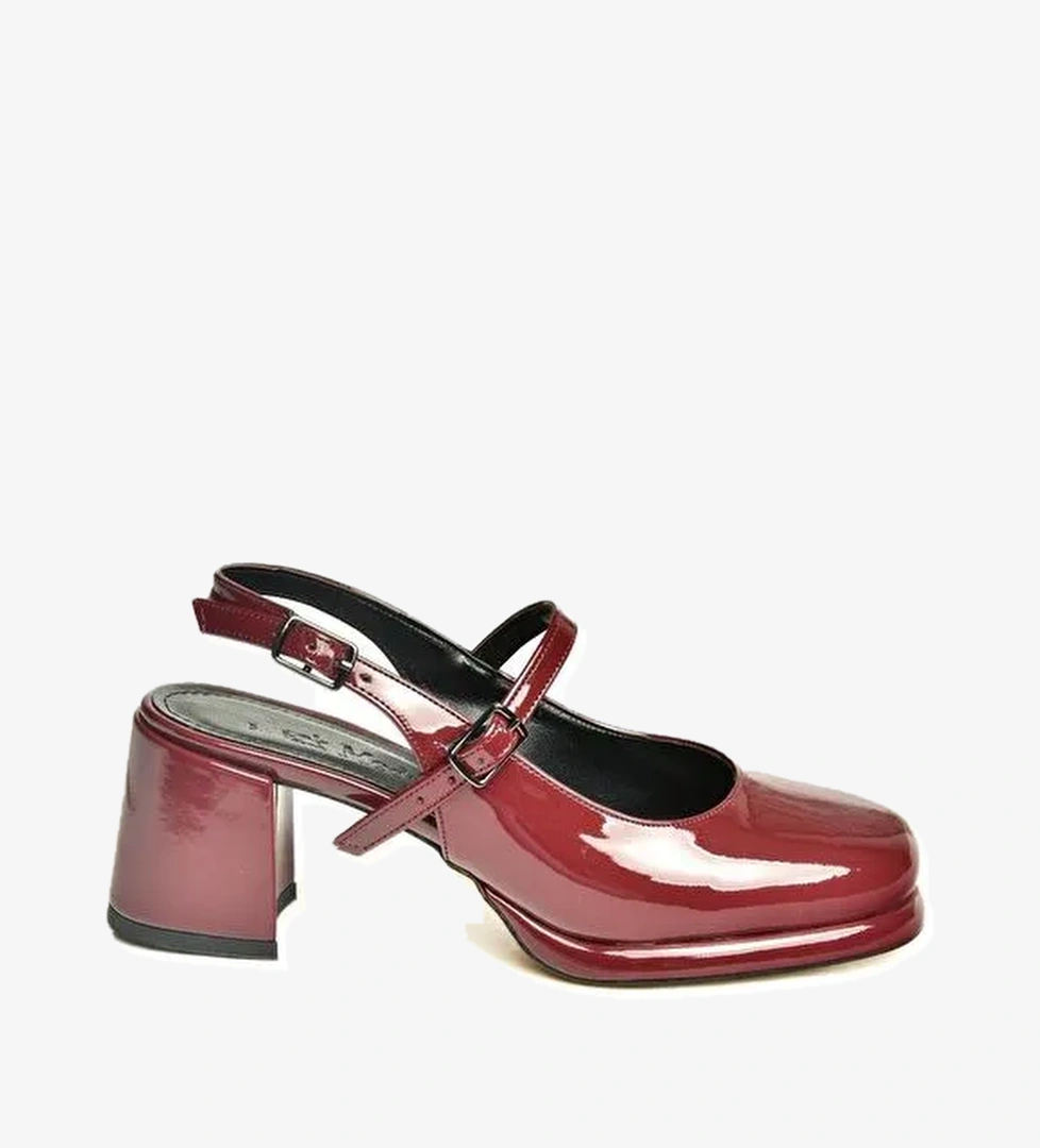 U8209300 Bordo Kadın Topuklu Ayakkabı