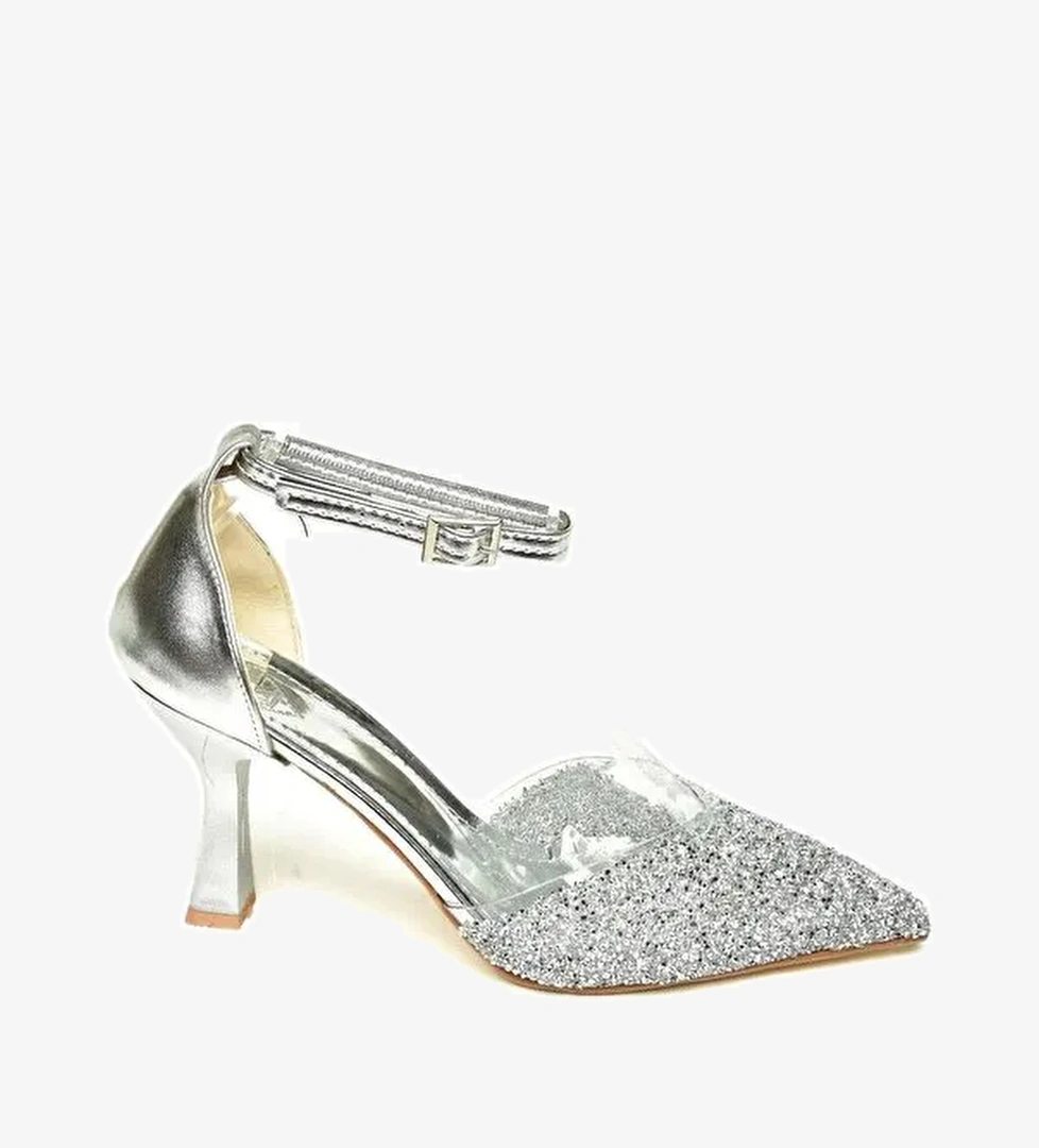U6146334 Gümüş Kadın Topuklu Ayakkabı