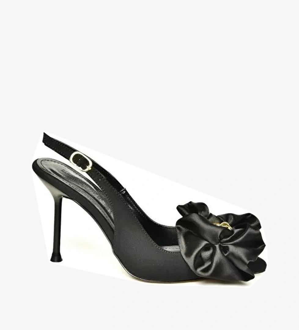 U8200917 Siyah Kadın Topuklu Ayakkabı - Görsel 1