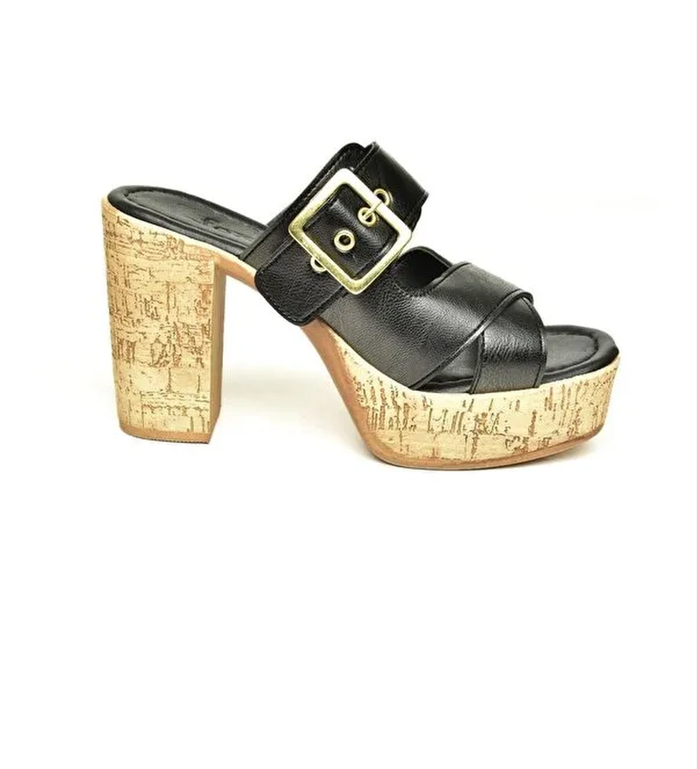 U9962517 Siyah Kadın Topuklu Ayakkabı - Görsel 1