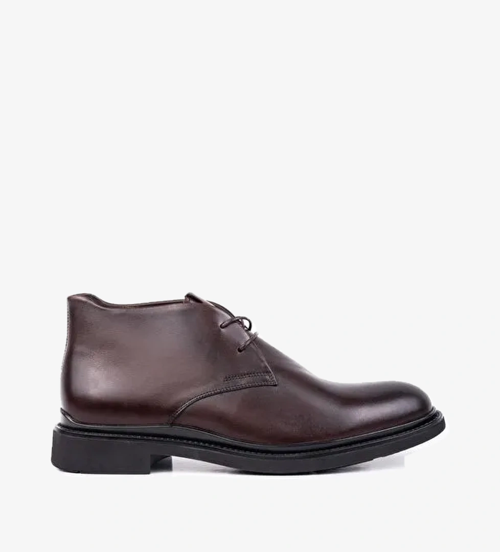 Koyu Kahverengi %100 Deri Analin Bağcıklı Classic Ayakkabı 1033245162