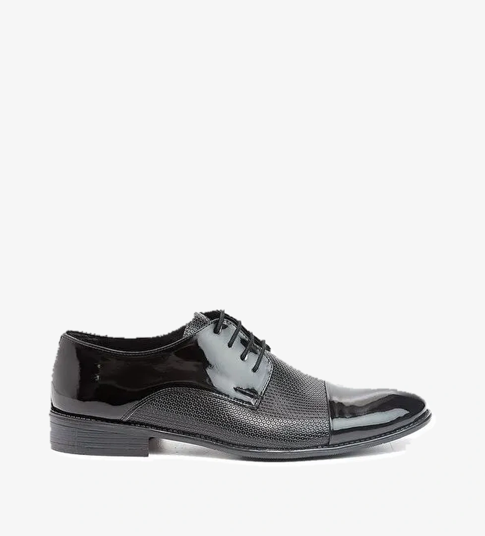 İmza Siyah Rugan Bağcıklı Tokalı Casual Ayakkabı 1033240173 model görseli