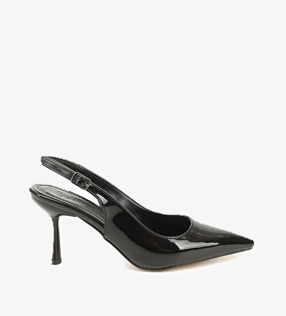 Gonderi(r) Ekru Gonderi(r) Sivri Burun Kadın Kadeh Ökçe Arkası Açık Ayakkabı