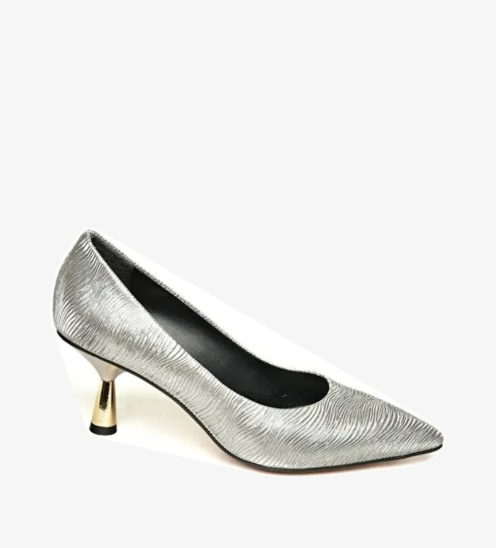 U6760340 Platin Kadın Topuklu Ayakkabı