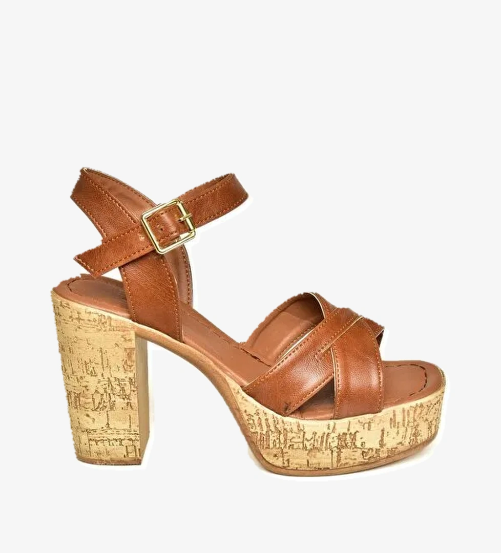 U9962515 Taba Kadın Topuklu Ayakkabı - Görsel 1